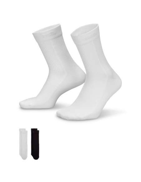 Acheter des chaussettes pour femmes Nike Everyday Plus Lightweight Crew Black White 2Pk |24Segons