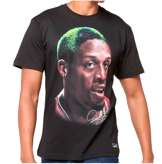 Acquista la T-shirt Dennis Rodman Big Face Black | Maglietta Dennis Rodman Big Face Black 24Segons