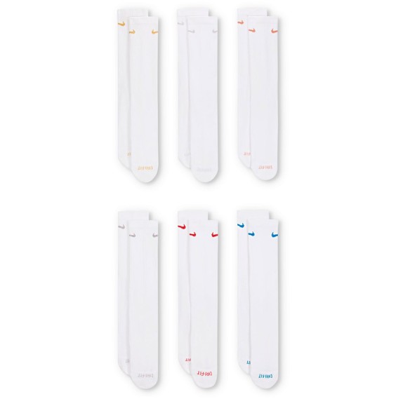 Buy Socks Nike Everyday Plus White Multi Logo 6pk | 24Segons