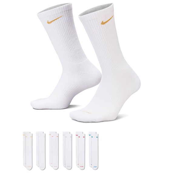 Acquista i calzini Nike Everyday Plus White Multi Logo 6pk | 24Segons