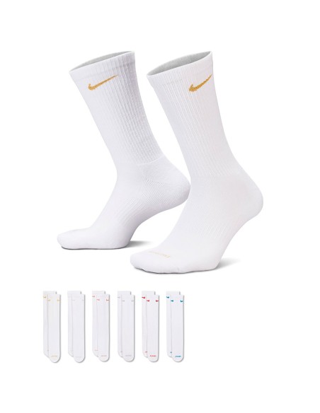 Buy Socks Nike Everyday Plus White Multi Logo 6pk | 24Segons