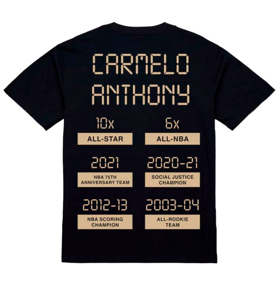 Comprar Samarreta Carmelo Anthony Nuggets Numbers Gold Black |24Segons