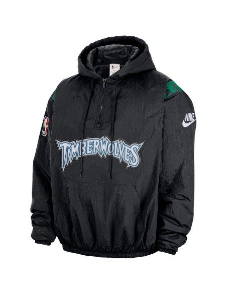 Acquistare Timberwolves Hardwood Therma-FIT 1/2 Zip Felpa Nero|24Segons