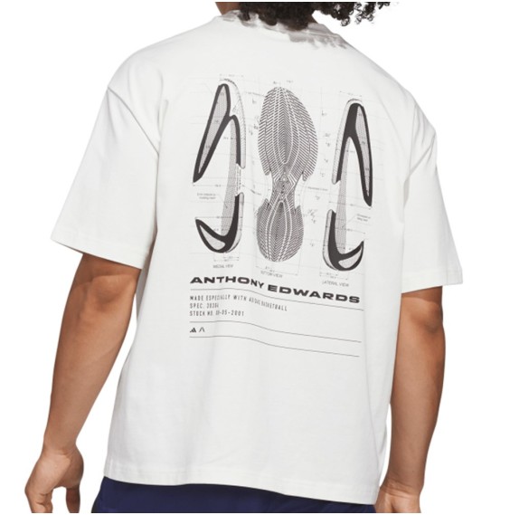 Acheter adidas Performance Anted GFX White T-shirt | 24Segons