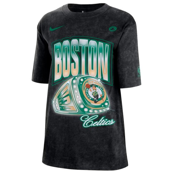 Acquista la T-shirt Boston Celtics Courtside Ring Black Junior 24Segons