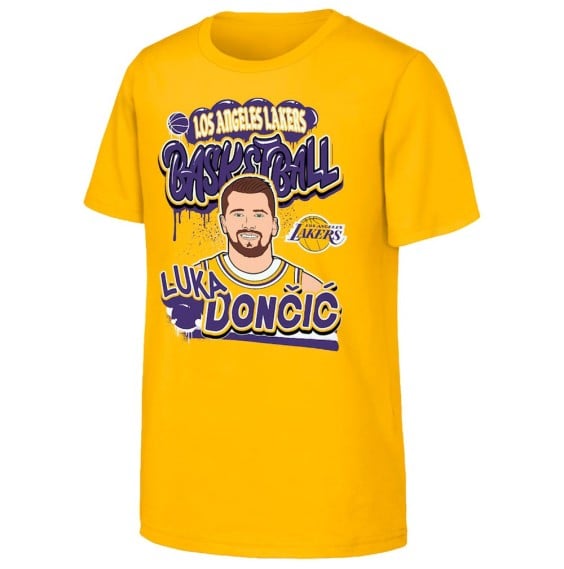 Buy Luka Doncic Lakers Cotton Yellow Junior T-shirt 24Segons