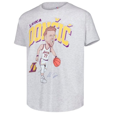 Acquista la T-shirt Junior grigia con il personaggio di Luka Doncic dei Lakers 24Segons