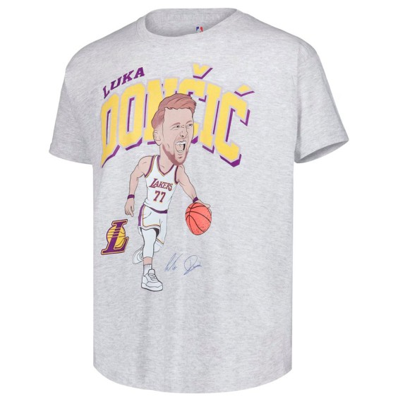Acquista la T-shirt Junior grigia con il personaggio di Luka Doncic dei Lakers 24Segons