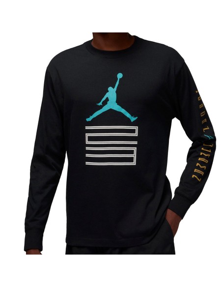 Acquistare Jordan Brooklyn Maglietta a maniche lunghe AJ11 nera 24Segons