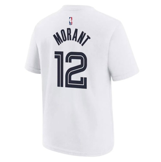 Buy Morant Grizzlies Junior T-Shirt 25-26 City Edition White | 24Segons