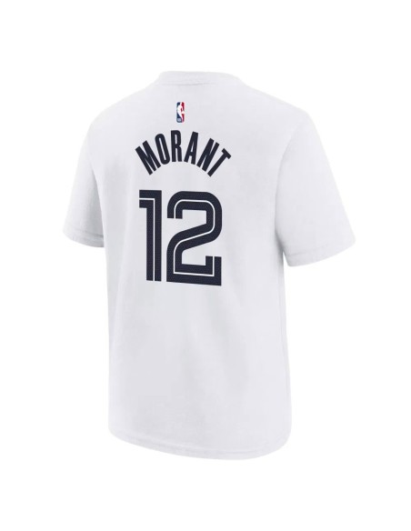 Buy Morant Grizzlies Junior T-Shirt 25-26 City Edition White | 24Segons