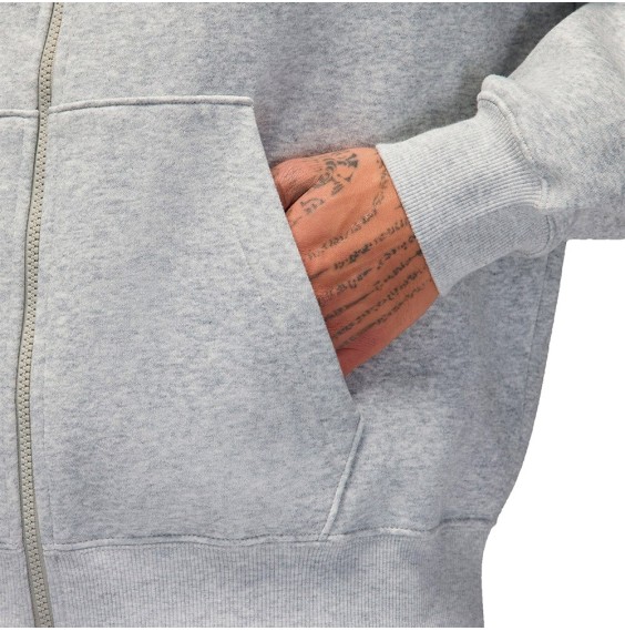 Acquista la felpa Jordan Brooklyn Fleece Oversized Full-Zip Grey | 24Segons