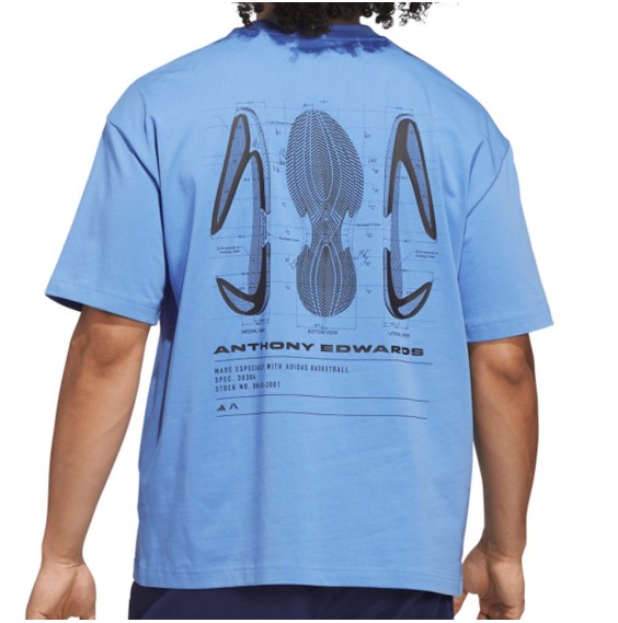 Buy adidas Performance Anted GFX Blue T-shirt | 24Segons