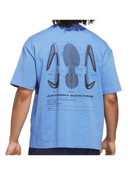 Buy adidas Performance Anted GFX Blue T-shirt | 24Segons