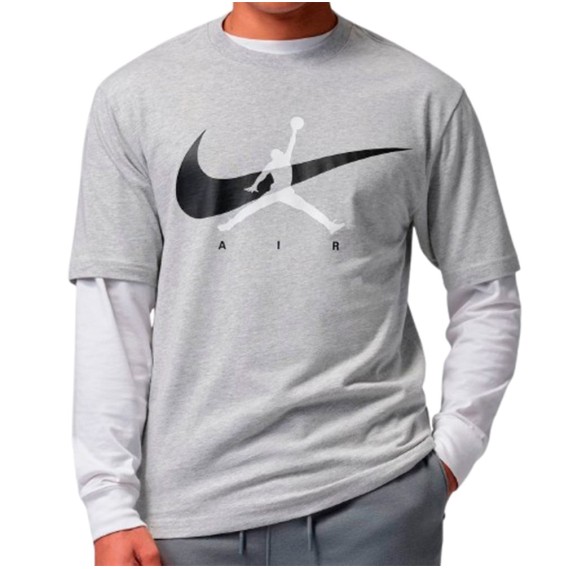 Acquista Jordan Brooklyn Swoosh Jumpman T-shirt grigia 24Segons