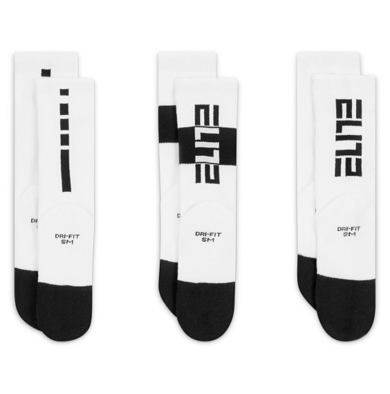 Buy Junior Socks Nike Elite Dri-FIT White Pk.3 | 24Segons