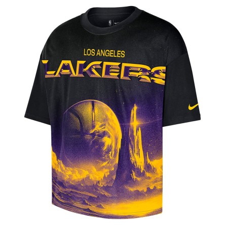 Buy Los Angeles Lakers Courtside Boxy Black T-shirt 24Segons