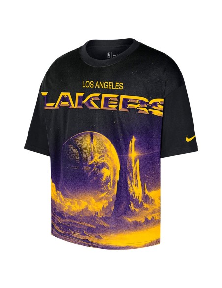 Comprar Samarreta Los Angeles Lakers Courtside Boxy Black | 24Segons