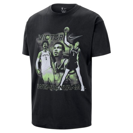 Buy Nike Victor Wembanyama Spurs Black T-shirt 24Segons