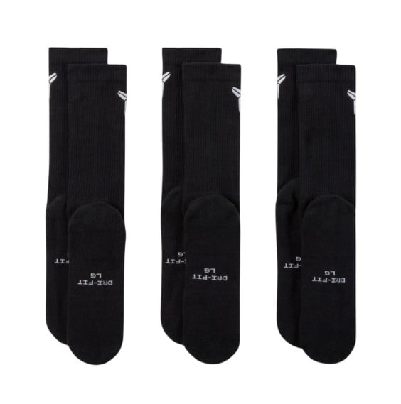 Compra els Mitjons Nike Kobe Everyday Elevated 3Pk Black | 24Segons