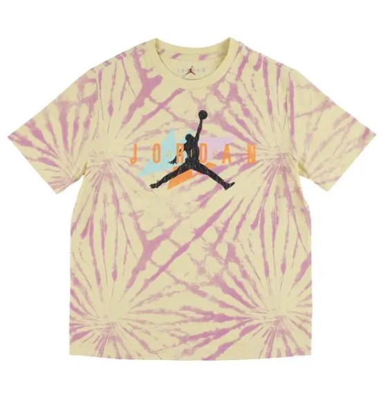 Acquista la maglietta junior “ Jordan ” Geo Tie Dye Lemon | 24Segons