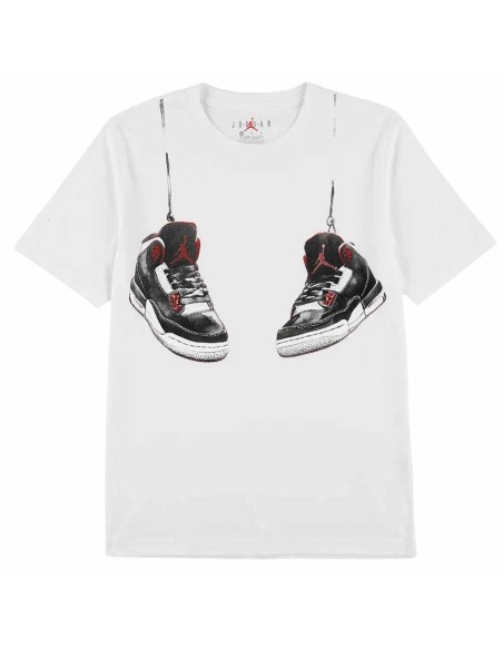 Acquista la maglietta junior " Jordan " con lacci da scarpe AJ3 bianchi | 24Segons