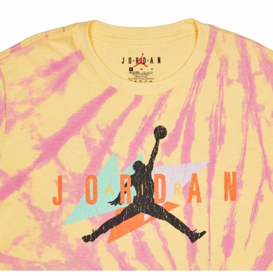 Buy the ‘ Jordan ’ Geo Tie-Dye Lemon Junior T-shirt | 24Segons