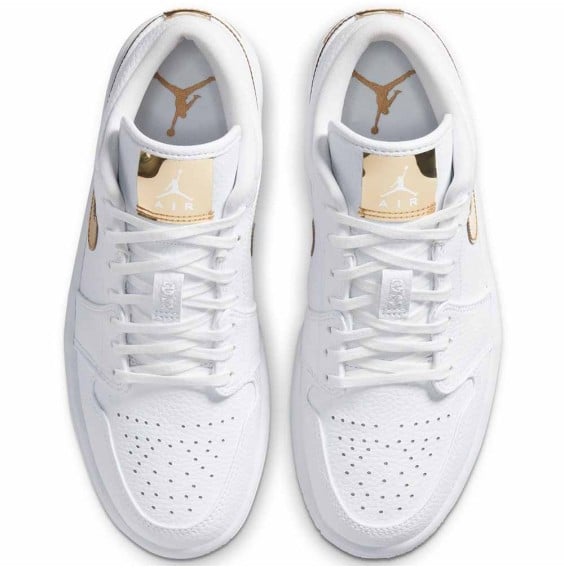 Achetez les Air Jordan 1 Low SE blanches et dorées métallisées | 24Segons