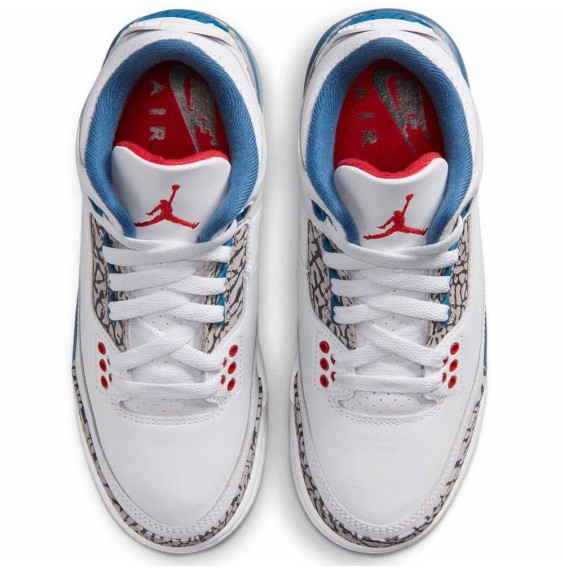 Achetez les baskets Air Jordan Retro OG 3 True Blue pour enfants | 24Segons