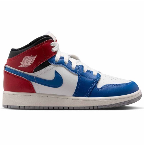Acquista le sneakers Air Jordan 1 Mid True Blue Red per ragazzi | 24Segons