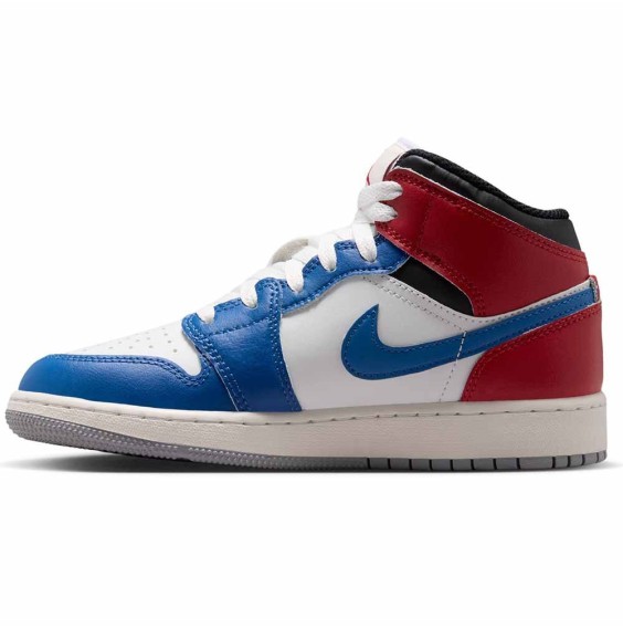 Buy Junior Air Jordan 1 Mid True Blue Red Sneakers | 24Segons