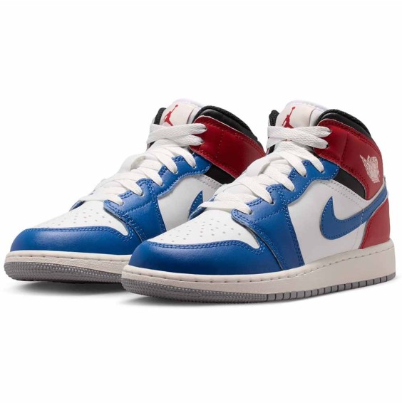 Comprar Zapatillas Junior Air Jordan 1 Mid True Blue Red  | 24Segons