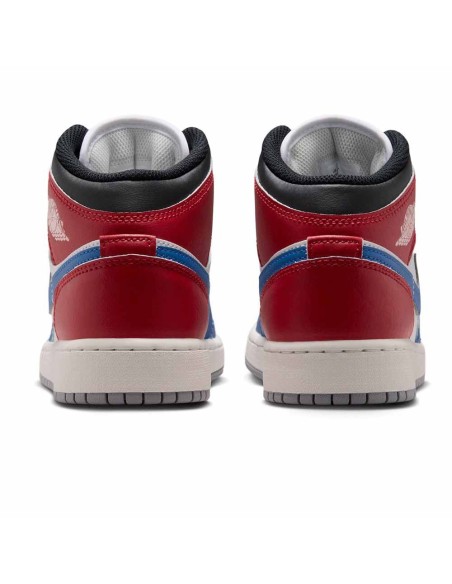Buy Junior Air Jordan 1 Mid True Blue Red Sneakers | 24Segons