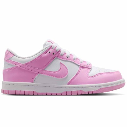 Acquista le sneakers Nike Dunk Low Junior bianche e rosa | 24Segons