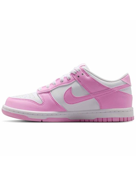 Acquista le sneakers Nike Dunk Low Junior bianche e rosa | 24Segons