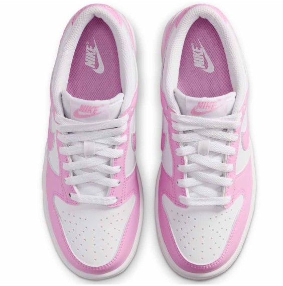 Acquista le sneakers Nike Dunk Low Junior bianche e rosa | 24Segons