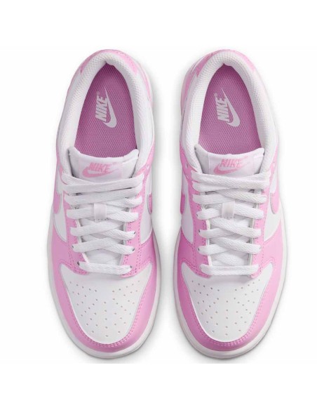 Acquista le sneakers Nike Dunk Low Junior bianche e rosa | 24Segons