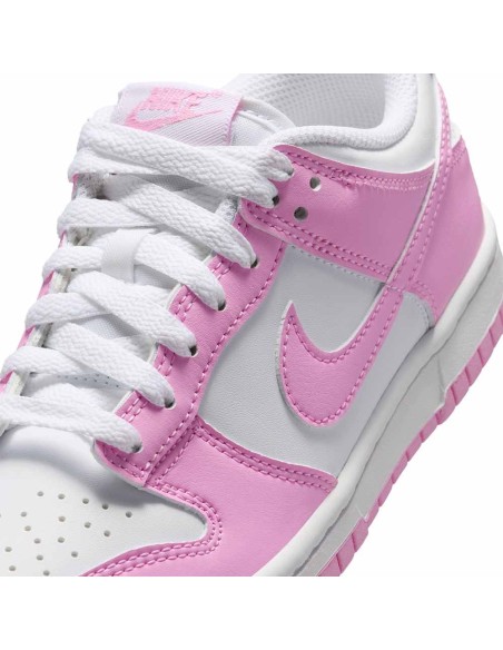 Acquista le sneakers Nike Dunk Low Junior bianche e rosa | 24Segons