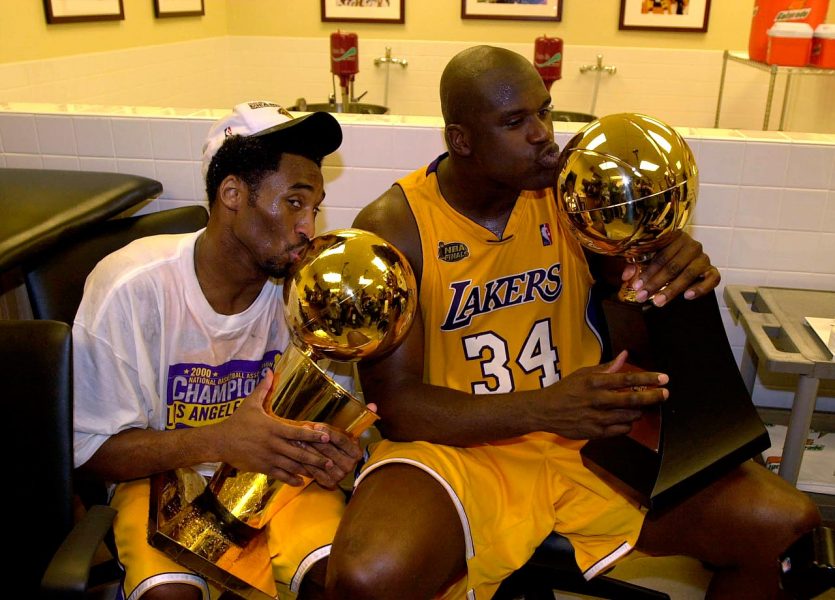 2000-Kobe-Bryant-Shaquille-O'Neal-trophies