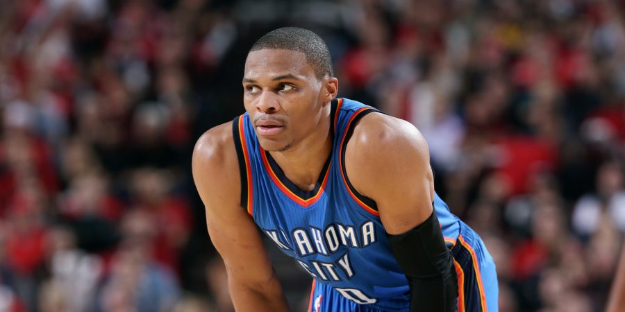 Russell Westbrook #0 of the Oklahoma City Thunder 